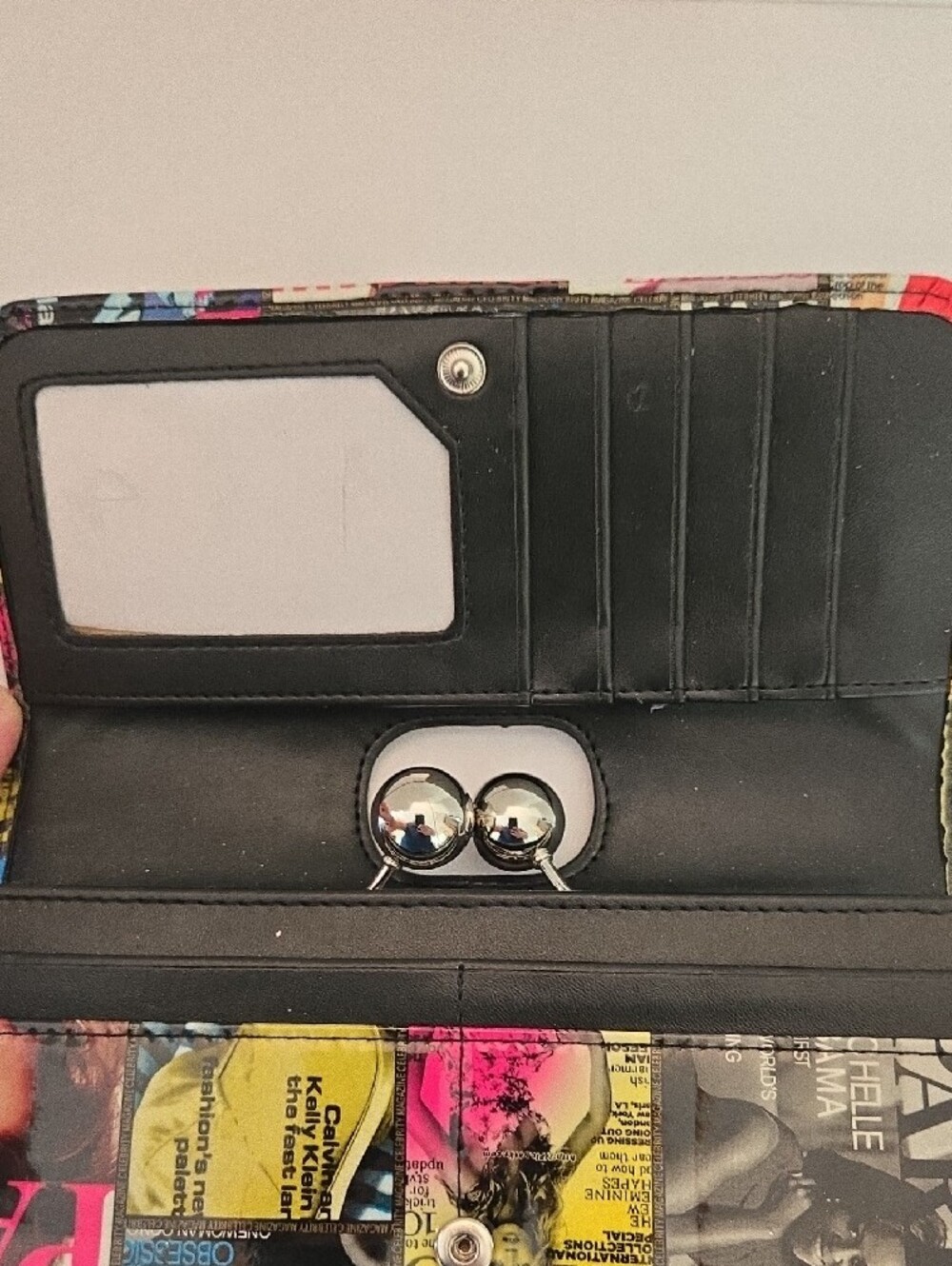 Women’s Multicolor Magazine-Print Clutch Wallet - Picture 6 of 7